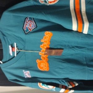 Mitchell and Ness Miami Dolphins long sleeve shirt.